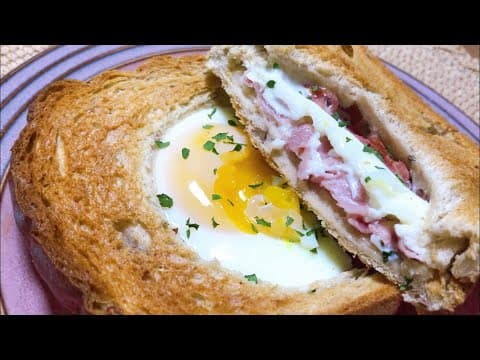계란 토스트 만들기 - 계란 베이컨 갈릭 토스트 레시피