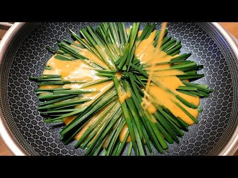 부추에 계란을 부으세요! 밥 3공기가 순식간에 사라집니다👍💯