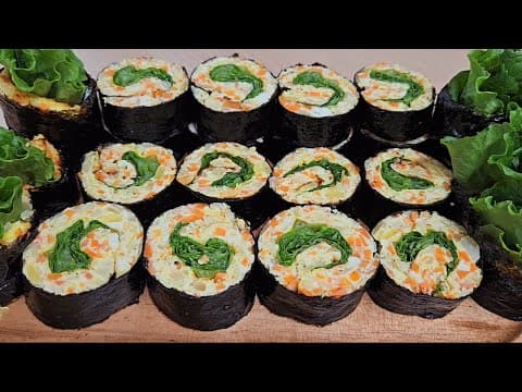 김밥은 김밥인데.. 밥이 없어요🫔탄수화물은 줄이고 단백질은 늘리는 초간단 김밥 만들기 (다이어트김밥,양배추김밥)