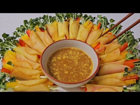 사과는 이렇게 드셔보세요!! 염증은 줄이고 장 속 노폐물을 배출하여 뱃살은 쏙 빠져요(ft.사과야채말이,겨자소스 만들기)