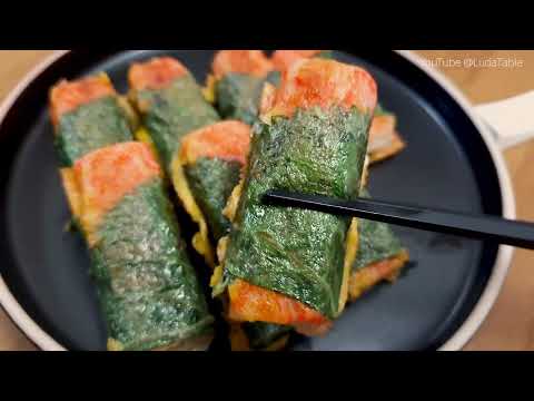 저렴하고 제일 쉬운 깻잎맛살전! 밀가루 넣지말고 이렇게 하세요 😋