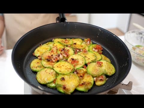 크게 한판으로 구워먹는 한판 애호박전 👍 간식, 야식, 반찬 다 가능