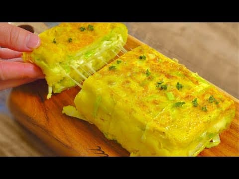 노 밀가루! 양배추와 고구마만 있으면 빵없이 아침 토스트로 아주 든든합니다!!😄 정말 맛있어요👍