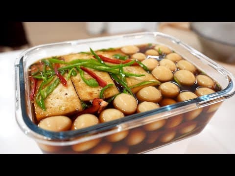 편하게 한번에 2가지 반찬 만들어보세요~ 두부도 먹고 메추리알도 먹고~🍚