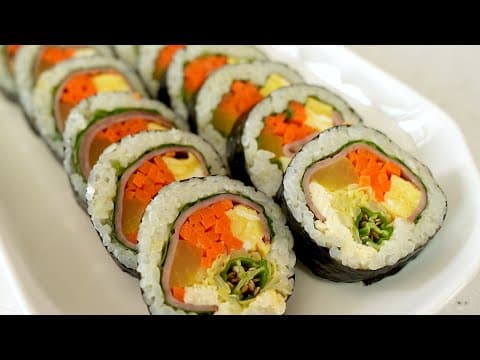 부담없이 먹기 좋음 김밥! 두부랑 양배추를 넣어보세요.