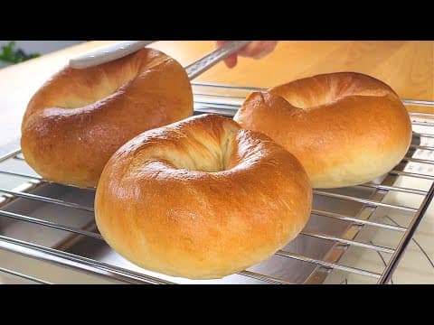 질깃 아닌 쫄깃! 🥯 반죽기 없이 손반죽으로 실패 없는 플레인 베이글 만들기 : Plain Bagle Recipe.