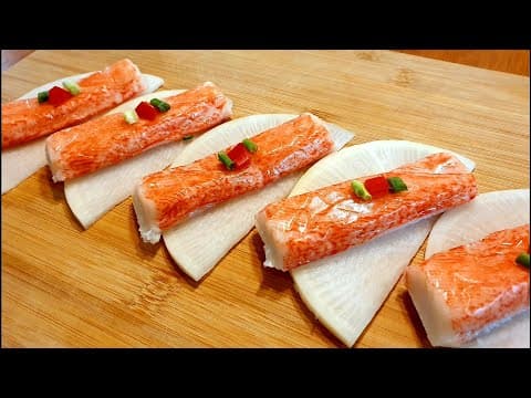 무는 이렇게 드세요❗남편이 너무 맛있다고 또 해달래요👍다이어트에도 좋고 소화도 잘되서 남녀노소  누구나 즐기는 맛있는 게맛살 무요리