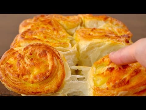 치즈가 좌아아아악~!! 정말 맛있는 겉바속촉 치즈 버터 빵 만들기 | 치즈 크로와상 | Cheese croissant recipe