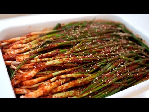 파김치 찹쌀풀 없어도 이렇게 하면 양념이 착! 달라 붙어 있습니다~