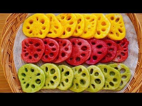 손님상에 올리면 감탄연발❤️만들기 쉬운데 맛있고 멋있기까지!! 연근 하나로 실력을 뽐내보세요^^👍 어깨가 으쓱으쓱~ [삼색연근전]