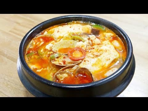 바지락 순두부찌개 ( Soft tofu stew with Manila clam )