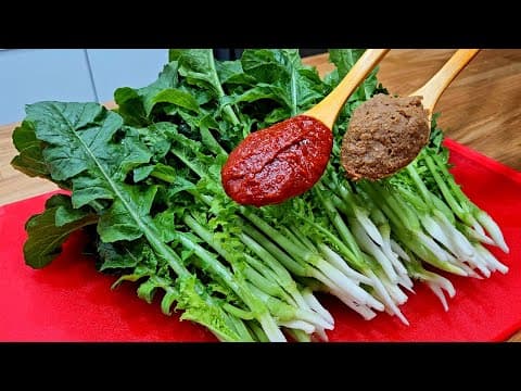 열무를 데치세요 순식간에 맛있는 나물이 완성됩니다