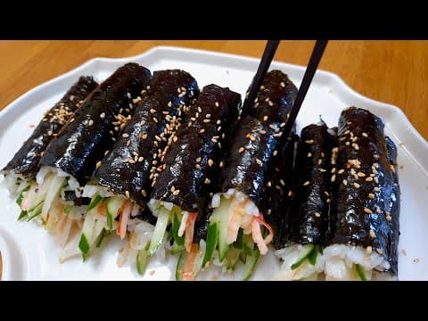 김밥 이것저것 넣지말고 딱 2가지만 넣으세요!! 불 안쓰고 만드는 초간단 김밥 레시피 😋Korean Lunch Box Gimbap