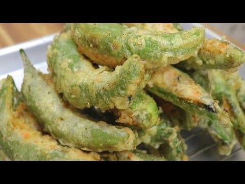 오늘은 고추튀김을 먹었습니다. 자꾸 손이갑니다. [강쉪] korea food recipe, how to make fried peppers