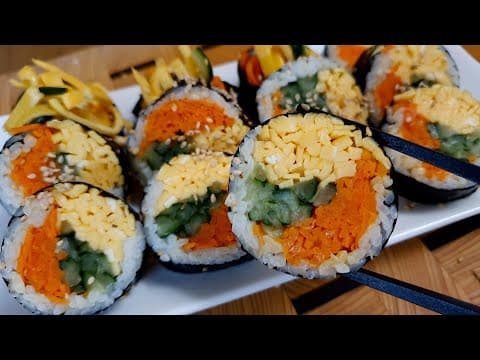 집에 있는 3가지 재료로만 김밥 만들기!  너무 쉽고 너무 맛있어요👍 Korean Lunch Box Gimbap