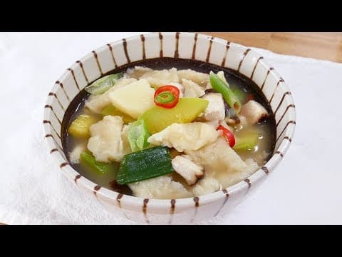 쫄길쫄깃 찰진 반죽의 비결 마를 이용한 ' 수제비 '만들기 ( sujebi )