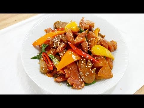 소야 볶음 / 소세지 야채 볶음 ( Fried sausage and vegetables )