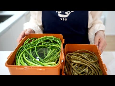 마늘쫑 '소금'에 삭혀서 💚1년내내드세요~💚 마늘쫑소금절임/ 마늘쫑소금삭힘/ 마늘쫑장아찌  (Korean style garlic scapes pickles ENG SUB)