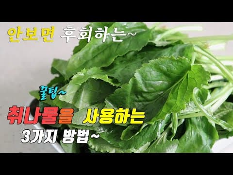 간단하고 맛있는 취나물 요리 3가지~ 강쉪^^ 3 kinds of chwinamul recipe, korea food recipe