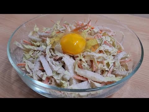 김장철 배추 남았다면🥬배추는 밀가루와 물없이 얇게 채 썰어 간편하게 만드세요!! (배추요리,배추메밀전)