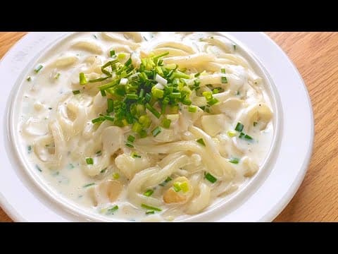라면보다 쉬운, 소스까지 순삭 할 수밖에 없는 쪽파 향 가득 크림 우동 만들기