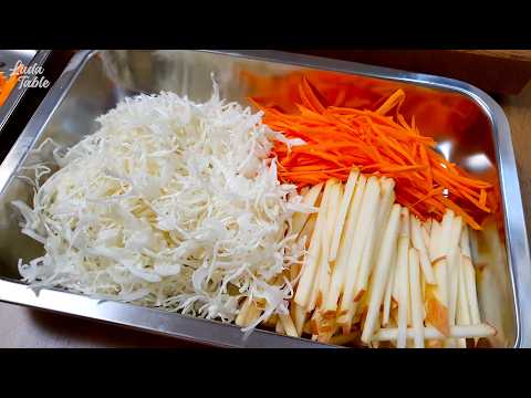 양배추,당근,사과는 이렇게 드세요! 아침 밥대신 2주만 챙겨드셔도 허리가 홀쭉해져요 (땅콩버터소스 만들기)