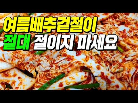 여름 배추겉절이는 절대 절이지마세요 이 방법이 최고입니다