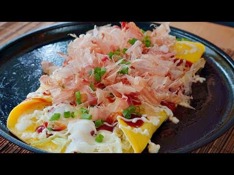 [ 초간단] 정말 맛있는 오꼬노미야끼 만들기 | 간단 양배추전 | 메리니즈부엌