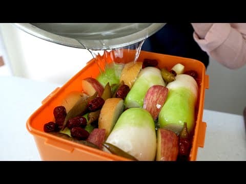 김장 겨울동치미 아주 간단합니다. 무를 절일필요도 없이 통에 담으면 끝.