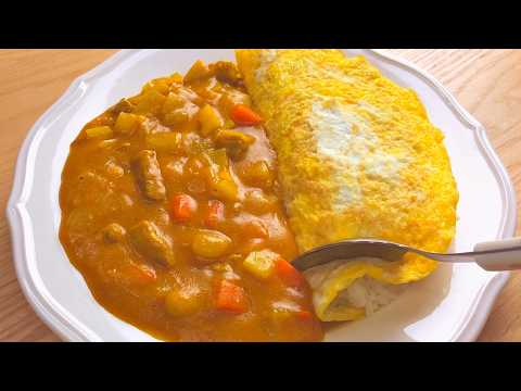 카레, 꿀조합 알려드립니다😳 특별하지 않지만 정말 맛있는 김치 카레 오므라이스 만들기 : Kimchi Curry Omelet Rice