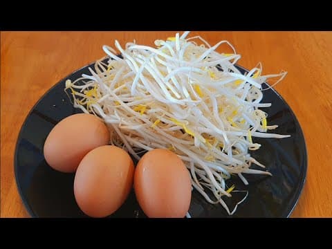 밥 생각이 없다하여 계란과 숙주를 이렇게 해줬더니 너무 맛있다고 한 접시 다 먹어요 👍많이 먹어도 살 안찌고 뱃살이 쏙 빠지는 숙주나물 계란요리💯