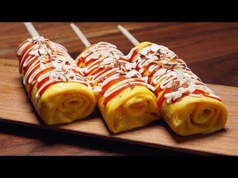 계란 핫도그?! 돌돌 말은 계란이 폭신폭신! 계란으로 간식만들기(4K)